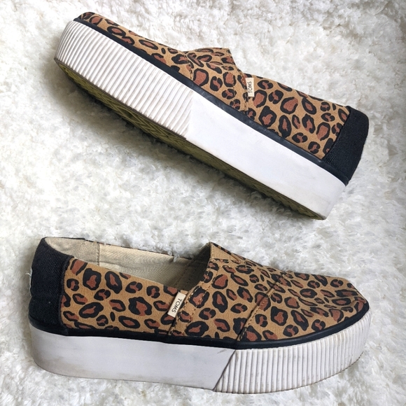 Toms Shoes - Toms cheetah slip on platform sneakers